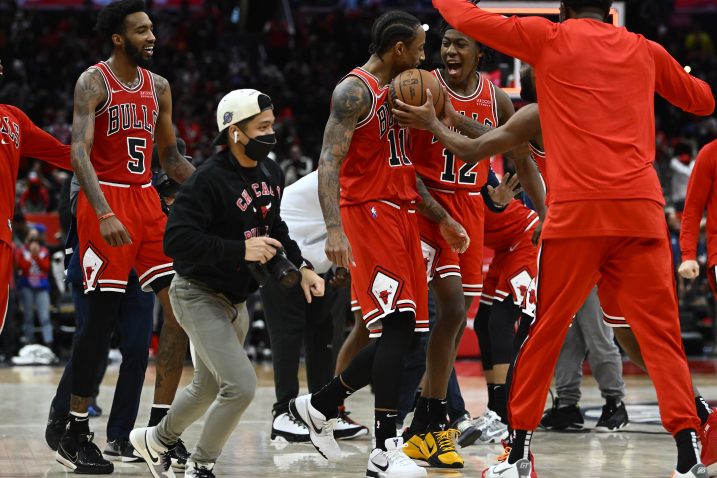 DeMar DeRozan u središtu slavlja Bullsa/Foto REUTERS