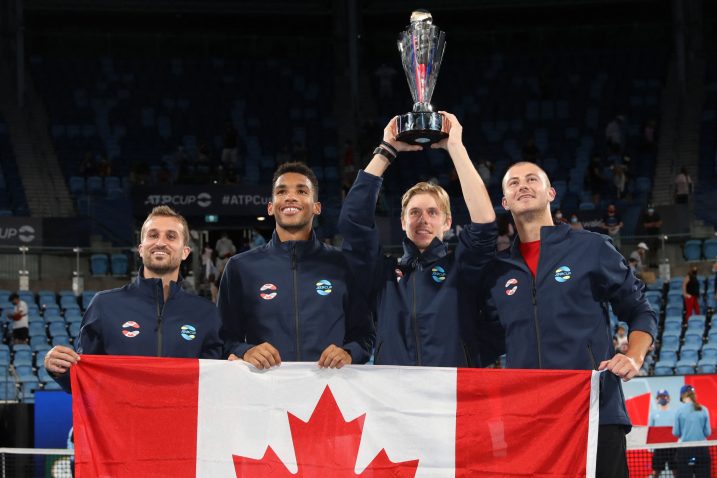 Steven Diez, Felix Auger-Aliassime, Denis Shapovalov i Brayden Schnur/Foto REUTERS
