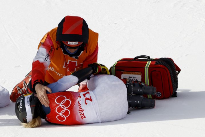 Nina O'Brien stradala je na utrci ženskog veleslaloma/Foto REUTERS