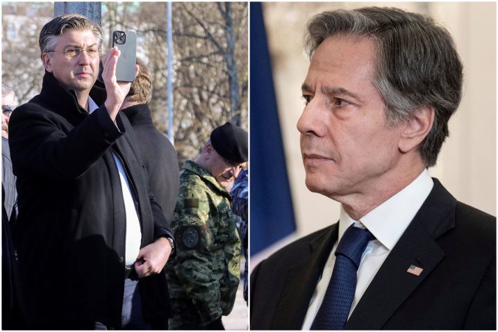 Andrej Plenković i Antony Blinken / Foto Zeljko Hladika/PIXSELL, Reuters