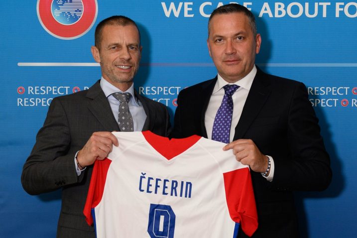 Aleksander Čeferin i Marijan Kustić/Foto K. SKEIE/UEFA