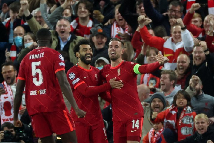 ANFIELD PODVUČEN CRVENIM - Ibrahima Konate, Mohamed Salah i Jordan Brian Henderson/Foto REUTERS