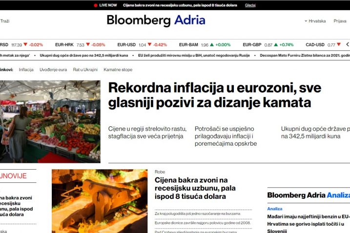 Foto Screenshot Bloomberg Adria