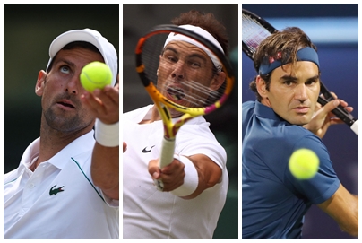 Novak Đoković, Rafa Nadal i Roger Federer/Foto REUTERS