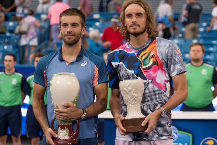 Borna Ćorić i Stefanos Tstitsipas/Foto REUTERS