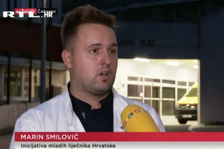 Marin Smilović iz Inicijative mladih liječnika / Foto Screenshot RTL