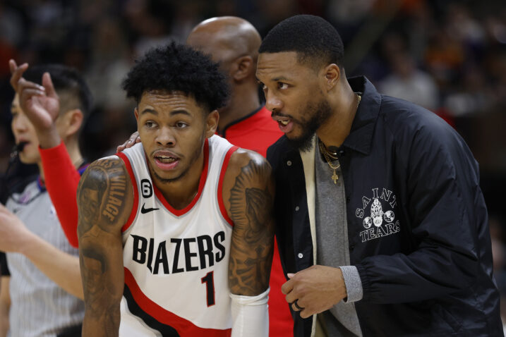 Anfernee Simons i Damian Lillard/Foto REUTERS