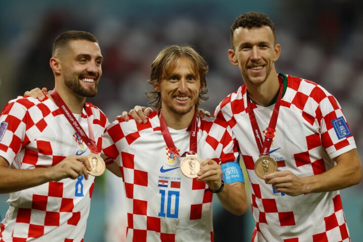 Mateo Kovačić, Luka Modrić i Ivan Perišić/Foto REUTERS