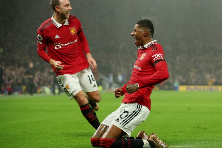 Marcus Rashford i Christian Eriksen/Foto REUTERS