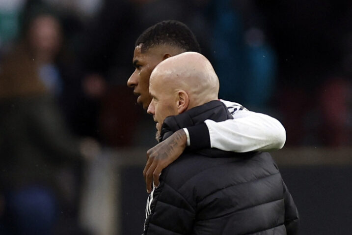 Marcus Rashford i Erik Ten Hag/Foto REUTERS