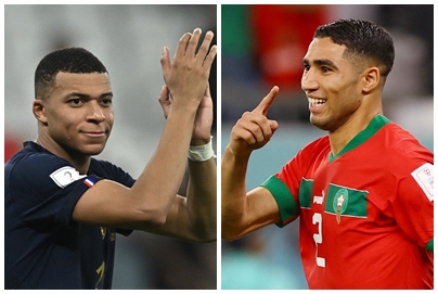 Kylian Mbappe i Hakimi/Foto REUTERS