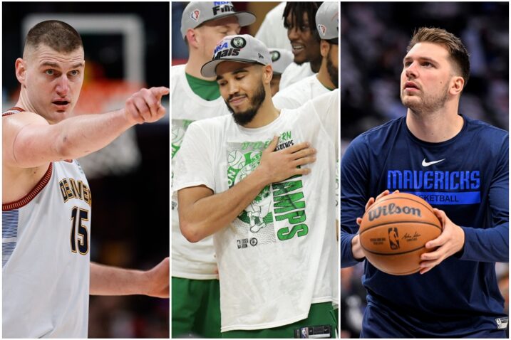 Nikola Jokić, Jayson Tatum i Luka Dončić/Foto REUTERS