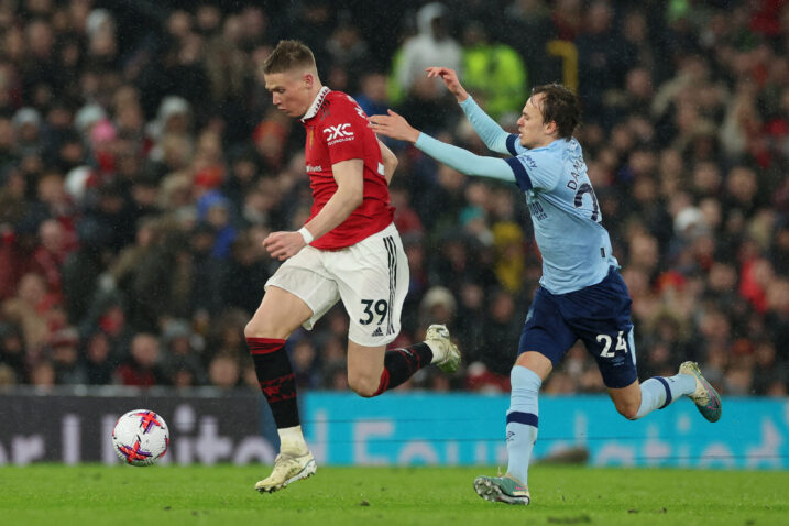 Scott McTominay i Mikkel Damsgaard/Foto REUTERS