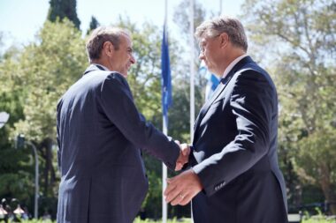 Grčki premijer Kyriakos Mitsotakis i Andej Plenković / Foto Reuters