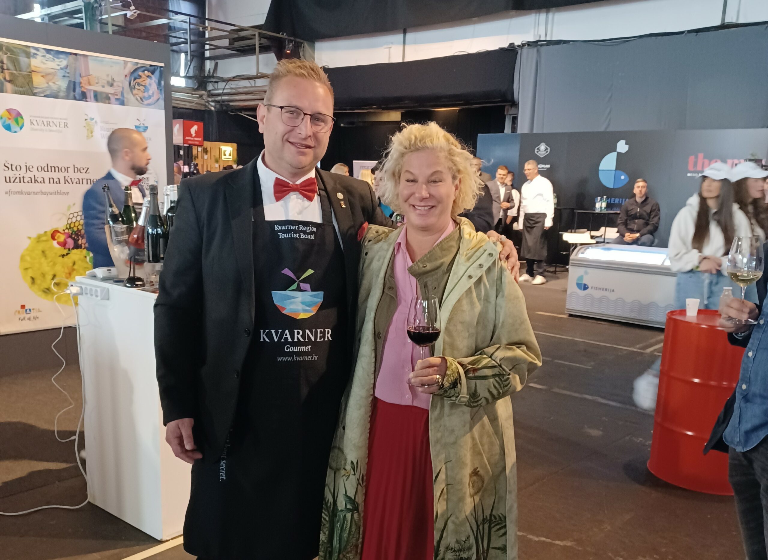 Ana Roš u društvu Žarka Stilina, promotora udruge Kvarner wines snimljena proljetos