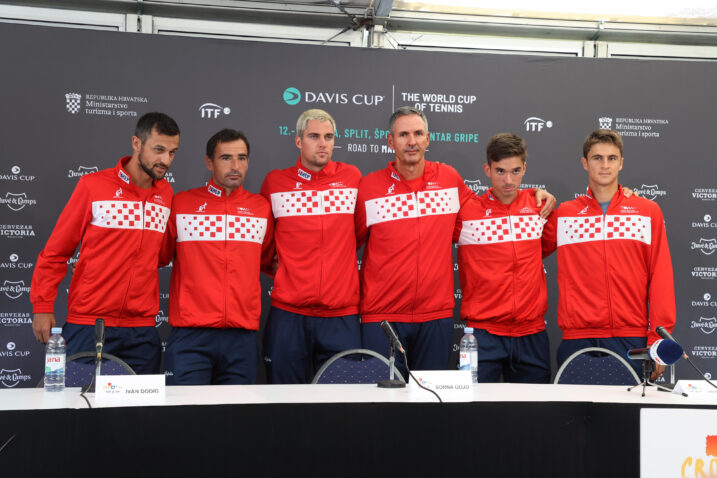 Mate Pavić, Ivan Dodig, Borna Gojo, izbornik Vedran Martić, Dino Prižmić i Duje Ajduković/Foto PIXSELL