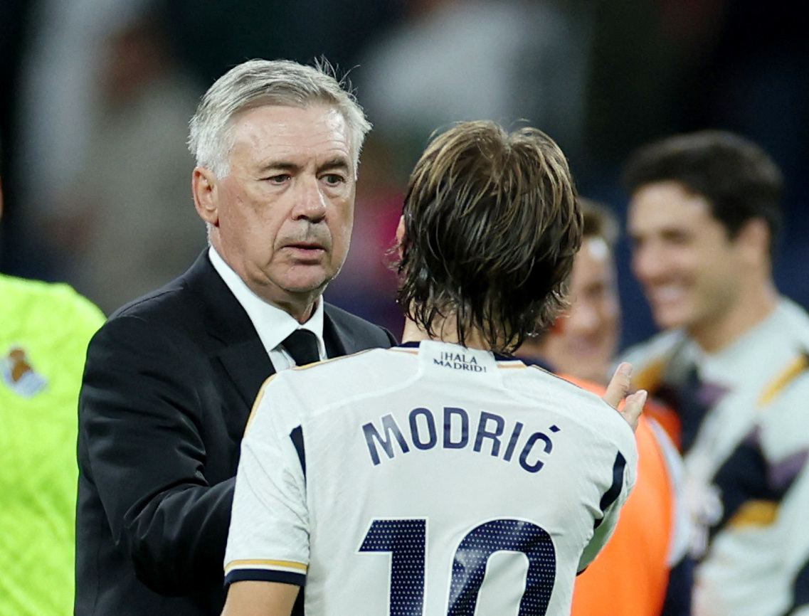 Carlo Ancelotti i Luka Modrić/Foto REUTERS