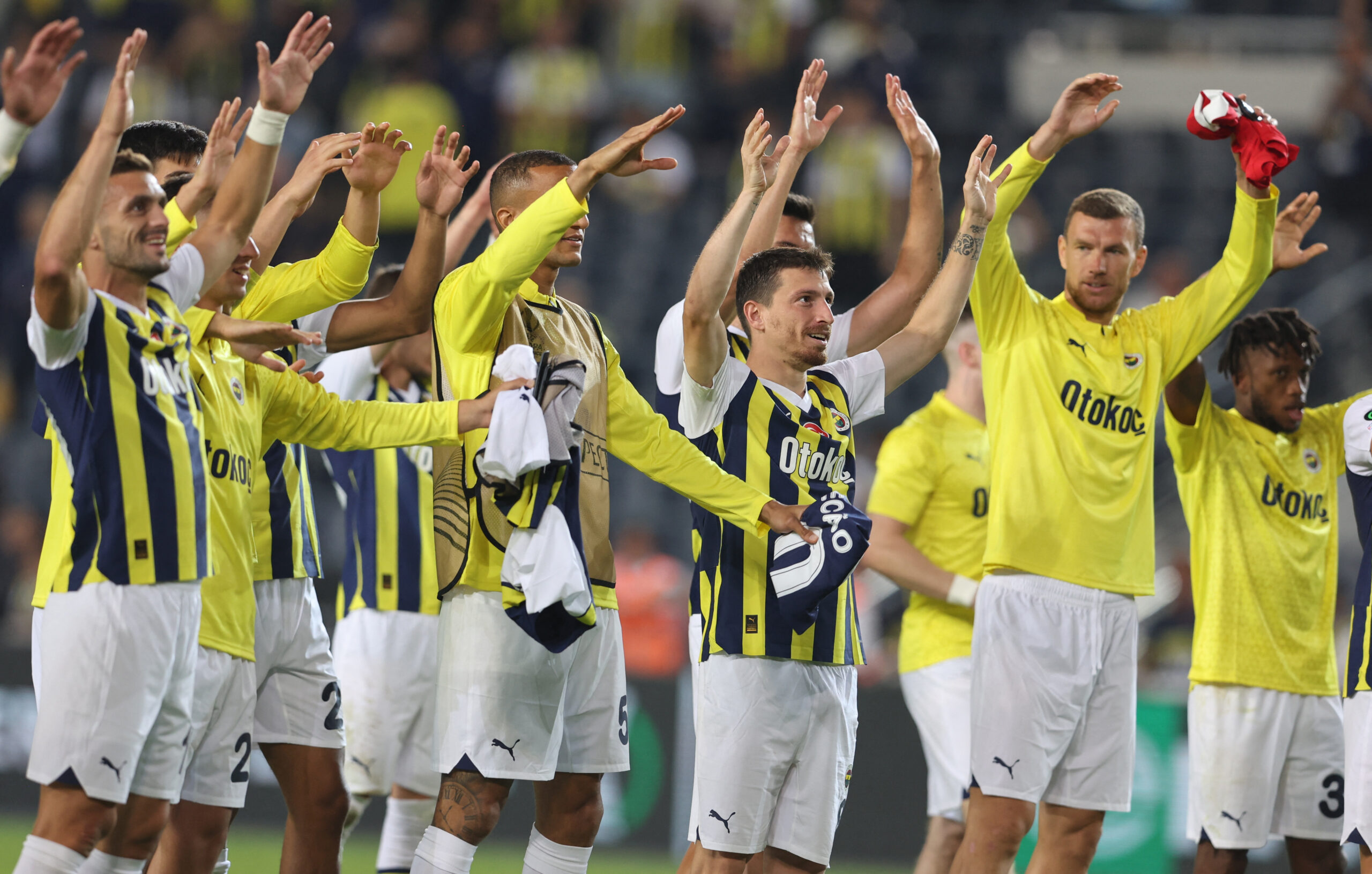 Slavlje igrača Fenerbahčea nakon utakmice protiv Danaca/Foto REUTERS