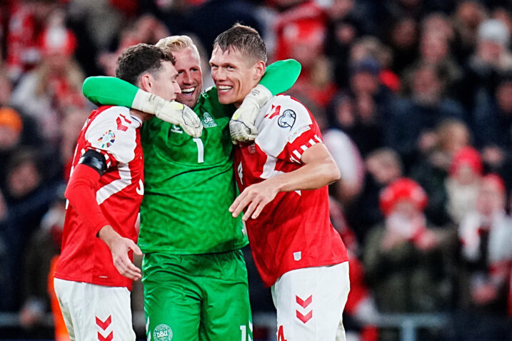 Andreas Christensen, Kasper Schmeichel i Jannik Vestergaard/Foto REUTERS