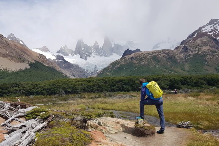 Pogled na Fitz Roy, Ivan Vitez u prvom planu