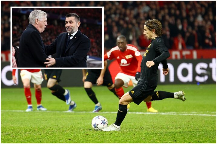 Carlo Ancelotti, Nenad Bjelica i Luka Modrić/Foto REUTERS