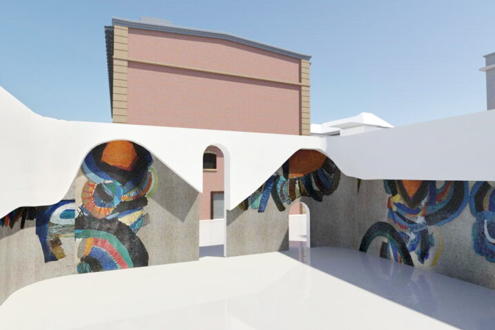 Nacrt plana postavljanja Murtićeva mozaika iz 2021. godine / Foto ARHIVA NL