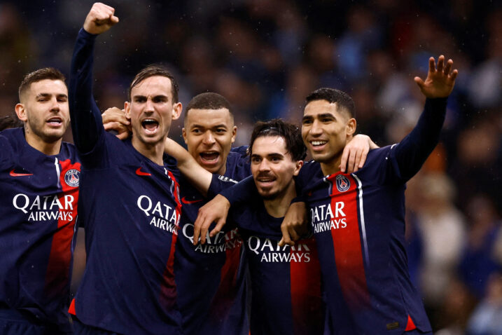 Igrači PSG-a nakon pobjede u Marseilleu/Foto REUTERS