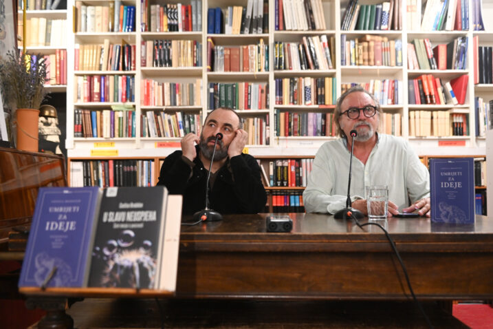 Costica Bradatan i Nikola Petković na predstavljanju u Ex librisu / Foto ANA KRIŽANEC
