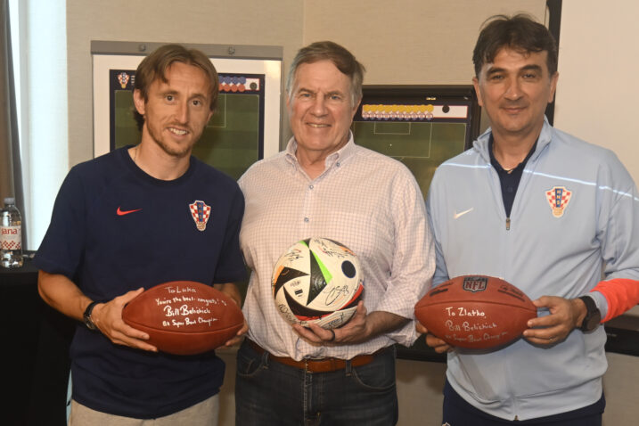 Luka Modrić, Bill Belichick i Zlatko Dalić/Foto Drago Sopta/HNS