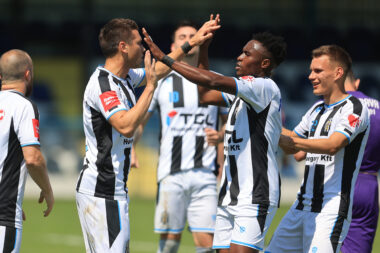 RADOST U SIGETU - Dominik Mulac, Goodness Ajayi i Andro Babić/Foto PIXSELL