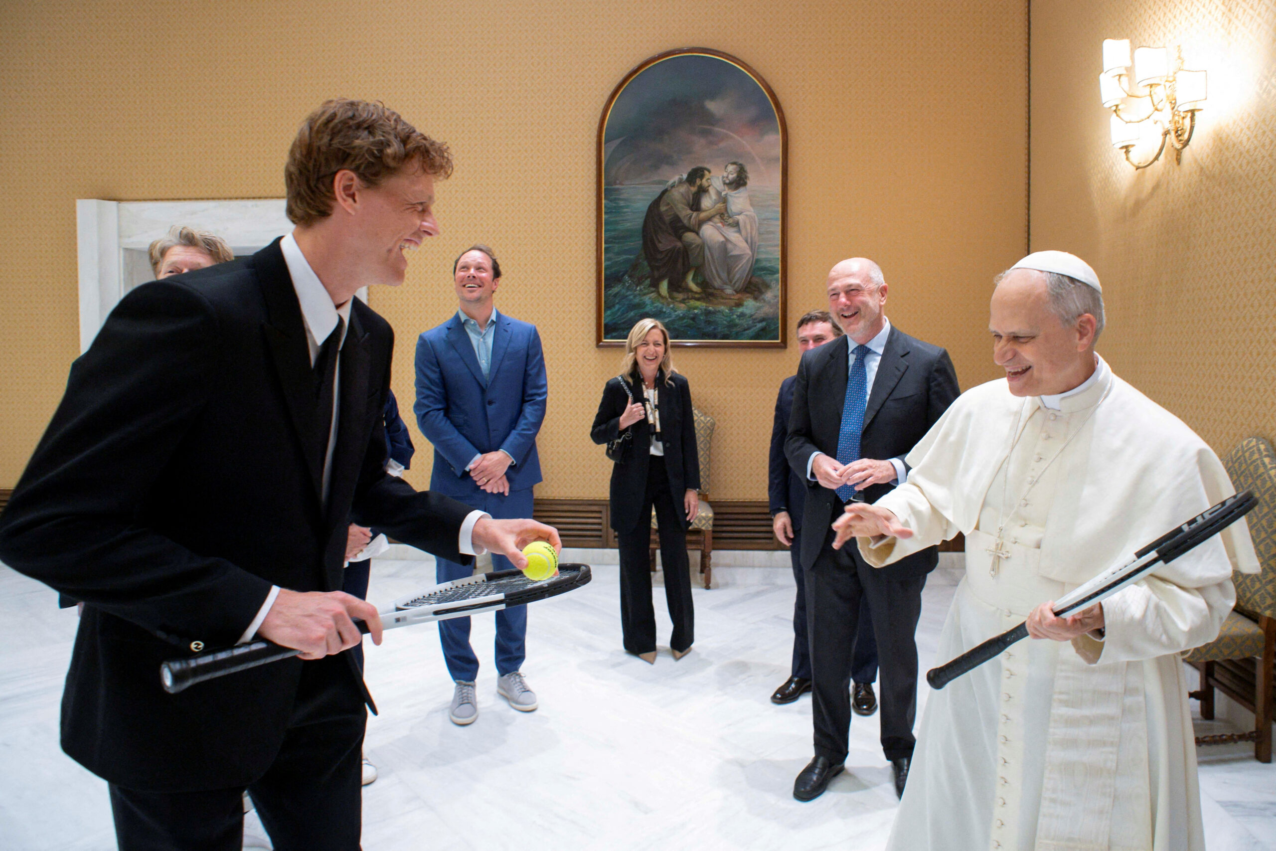 Jannik Sinner i Papa Lav XIV/Foto REUTERS