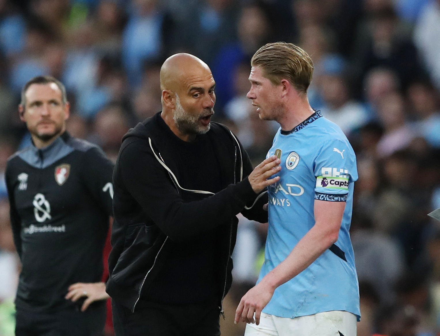 Pep Guradiola i Kevin De Bruyne/Foto REUTERS