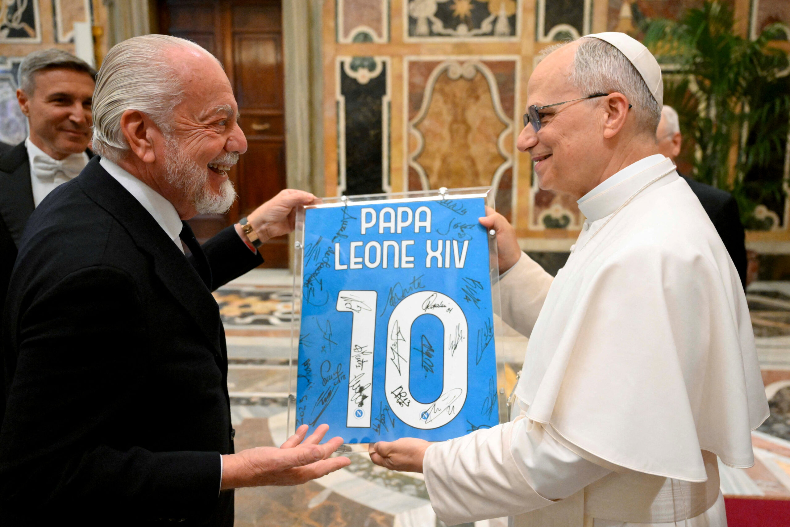 Aurelio De Laurentiis i Papa Lav XIV/Foto REUTERS
