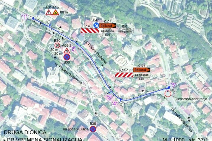 Radovi na zamjeni vodovoda – ulice Franca Prešerna i Silvija Bačića / Foto VIK
