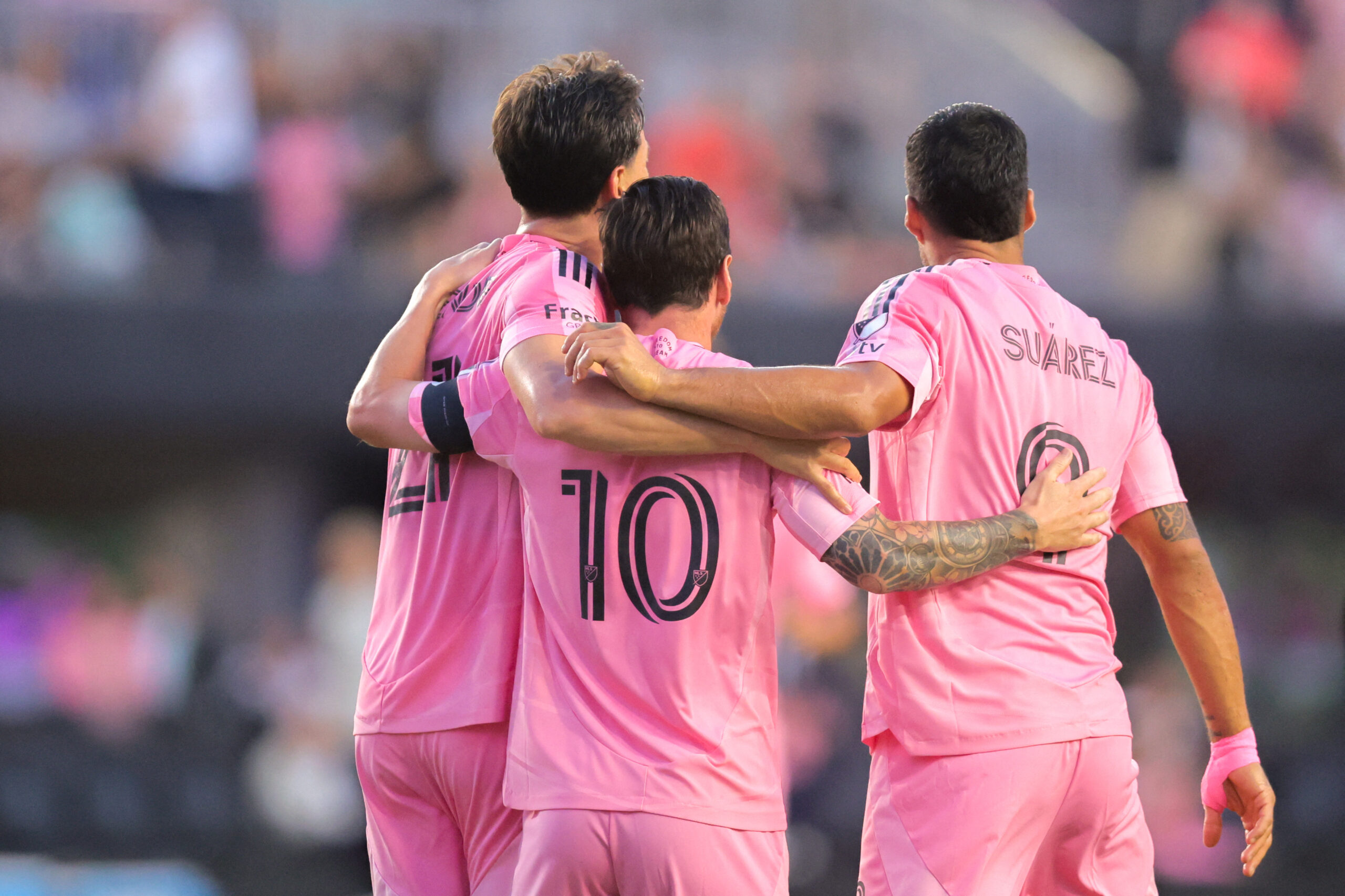 Lionel Messi, Tadeo Allende i Luis Suarez/Foto REUTERS