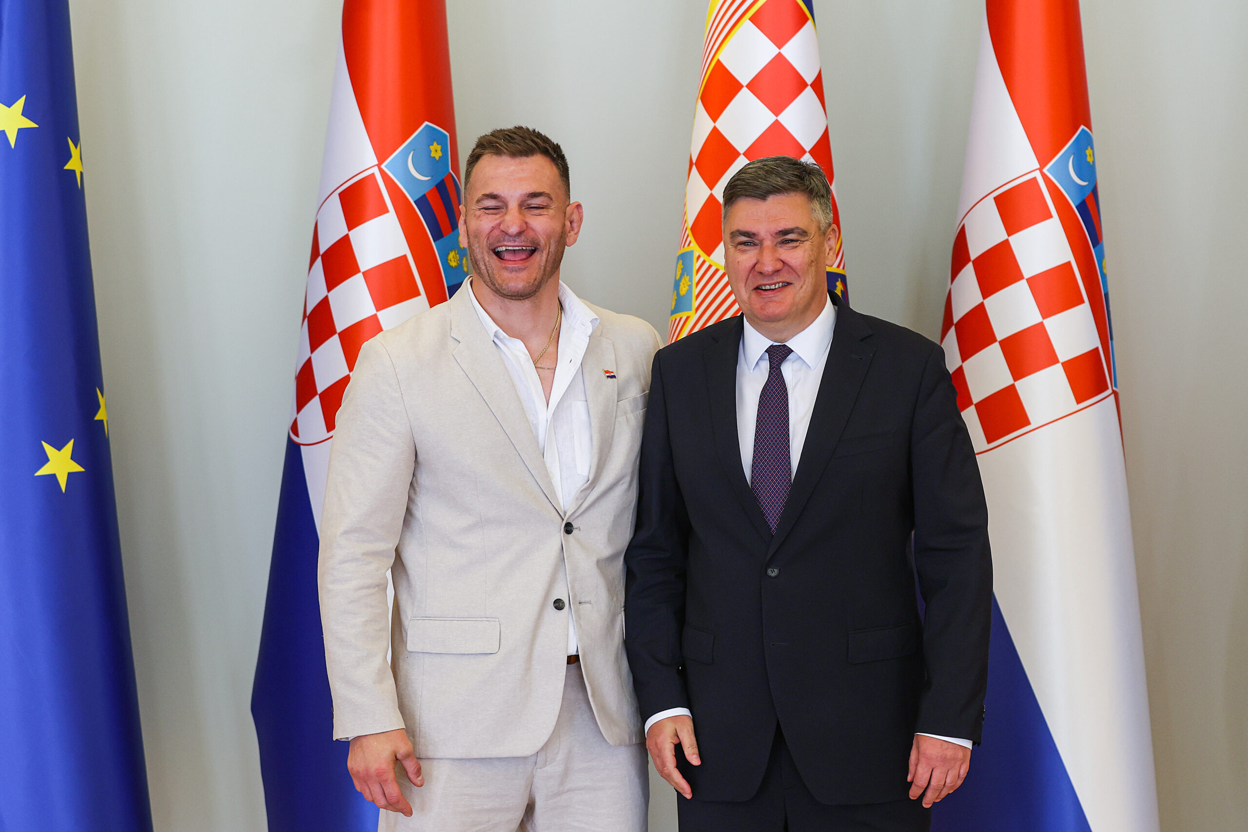 Stipe Miočić i Zoran Milanović/Foto PIXSELL