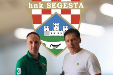 Marko Medarić, predsjednik Segeste i novi trener Damir Milinović/Foto FB NK Segesta