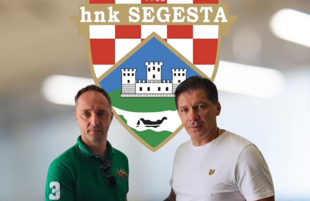 Marko Medarić, predsjednik Segeste i novi trener Damir Milinović/Foto FB NK Segesta
