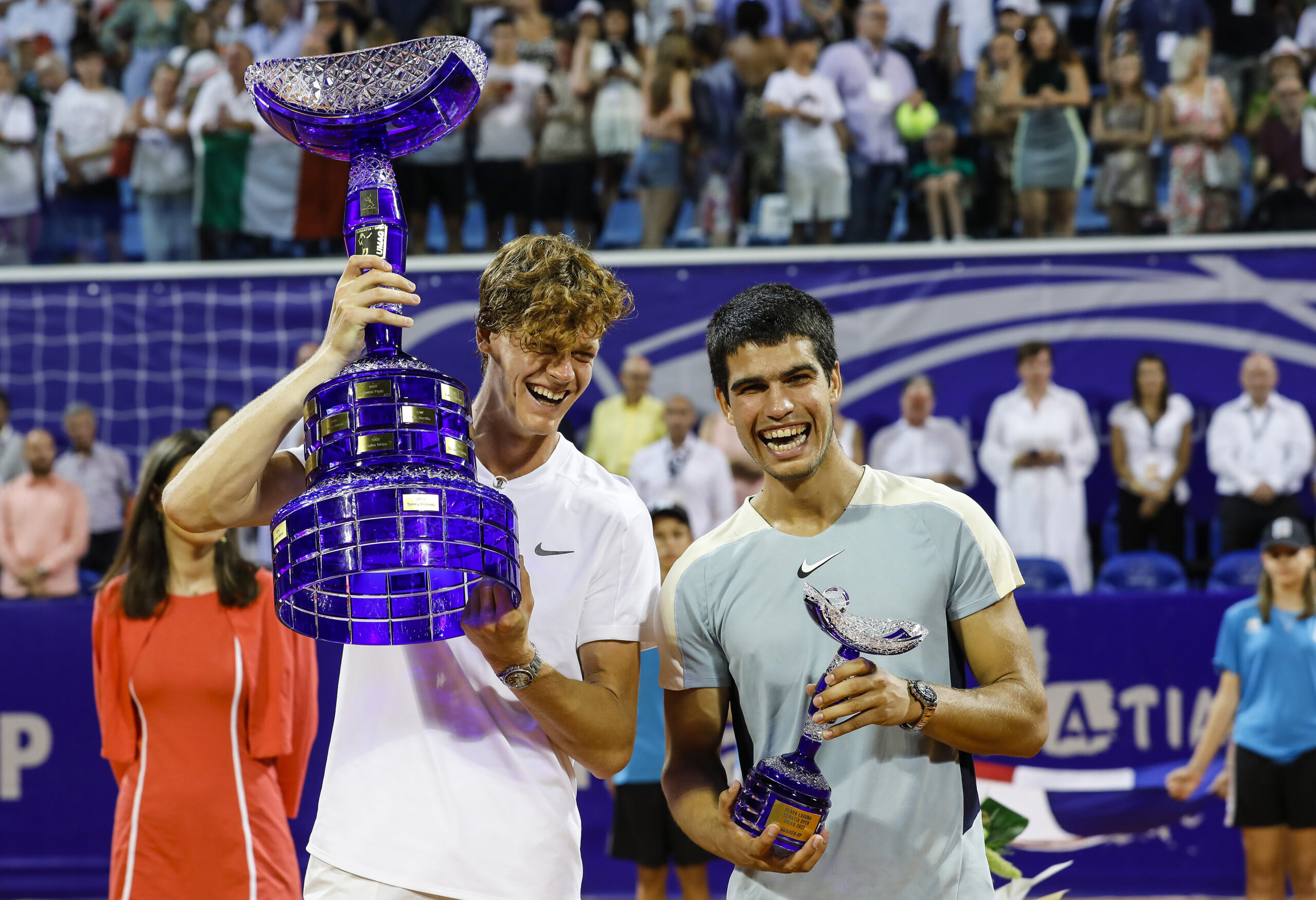 DOMINATORI TENISA - Jannik Sinner i Carlos Alcaraz nakon finala Umaga 2022./Foto PIXSELL