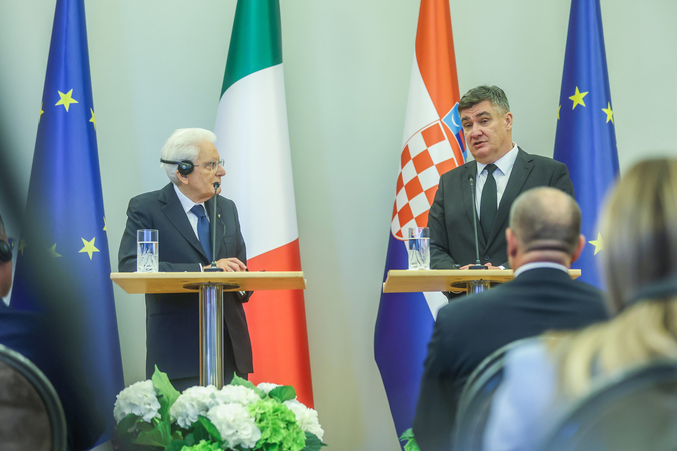Predsjednik Italije Sergio Mattarella i predsjednik Hrvatske Zoran Milanović / Photo: Slavko Midzor/PIXSELL
