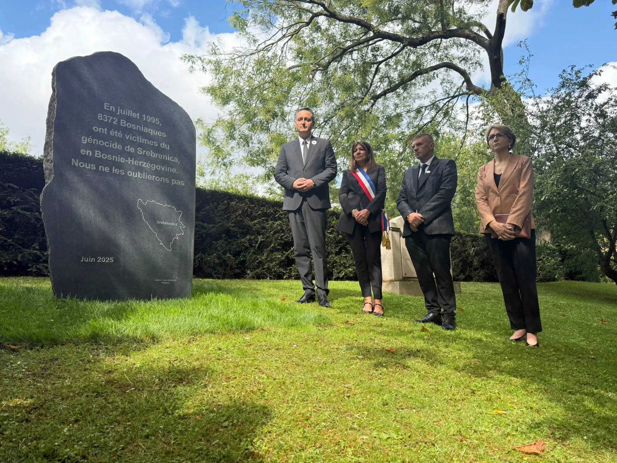Spomenik žrtvama genocida u Srebrenici - Pariz / Foto; Predsjedništvo BiH