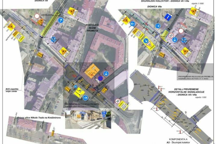Privremena prometna regulacija u Ulici Josipa Završnika / Foto GRAD RIJEKA