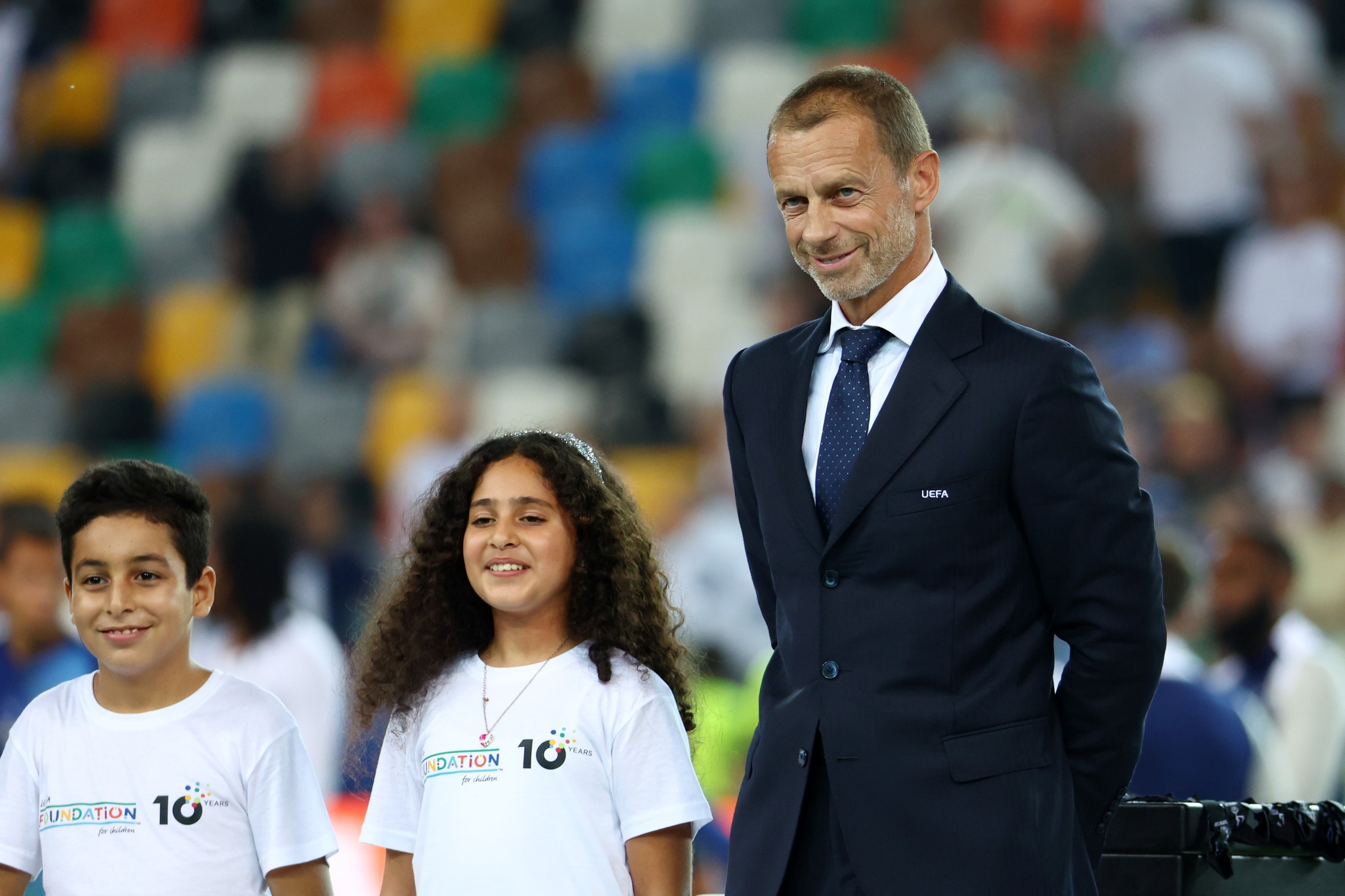 Tala i Mohamed u društvu čelnika UEFA-e/Foto FB UEFA