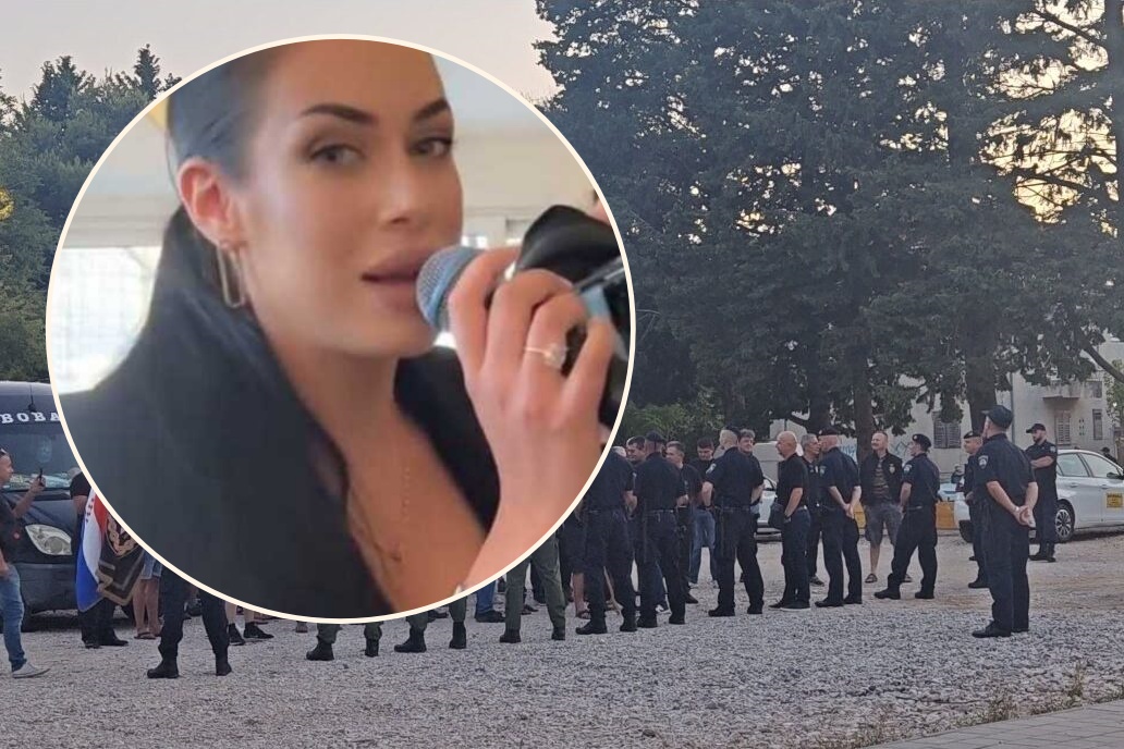 Foto Emili Genda (screenshot TikTok), prosvjed branitelja u Benkovcu / Facebook Maruška Maras