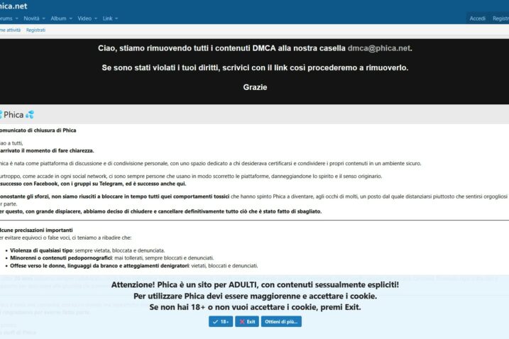 Foto Screenshot Phica.eu