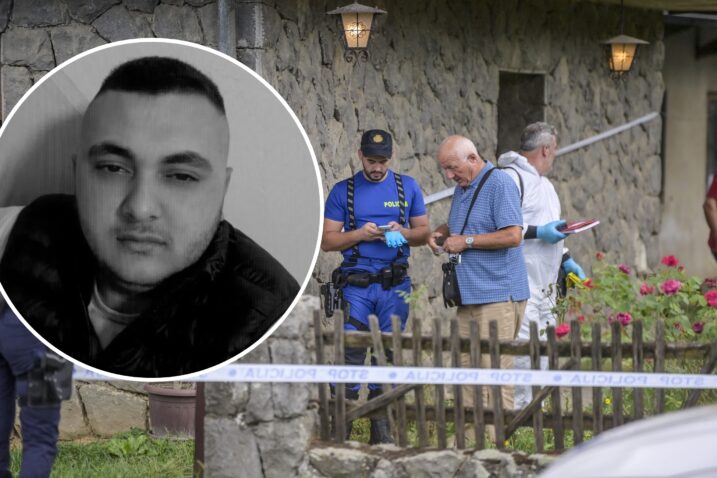 Ubijeni D.Z. i policijski očevid pred kućom u kojoj se dogodilo ubojstvo / Foto Igor Soban/PIXSELL; Screenshot Facebook