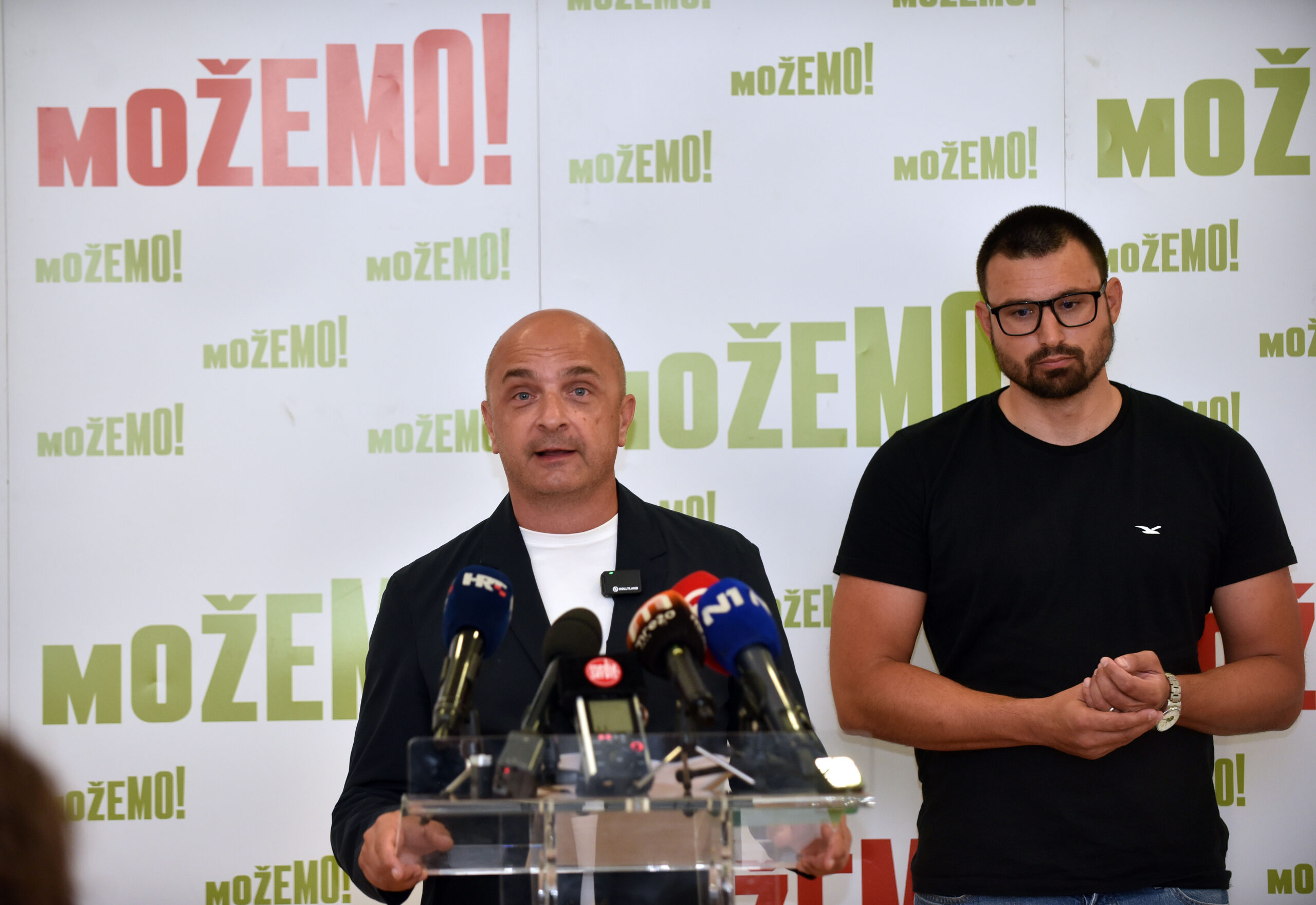 Zastupnik Možemo! u Europskom parlamentu Gordan Bosanac i saborski zastupnik Možemo! Marin Živković / Foto: Davor Kovačević