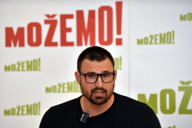 Konferencija za medije Možemo! o priuštivom stanovanju; Saborski zastupnik Marin Živković / Foto: Davor Kovačević