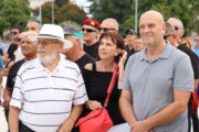 Zastupnik DP-a Ivica Kukavica (desno) na prosvjedu branitelja u Šibeniku protiv festivala FALIŠ / Dusko Jaramaz/PIXSELL