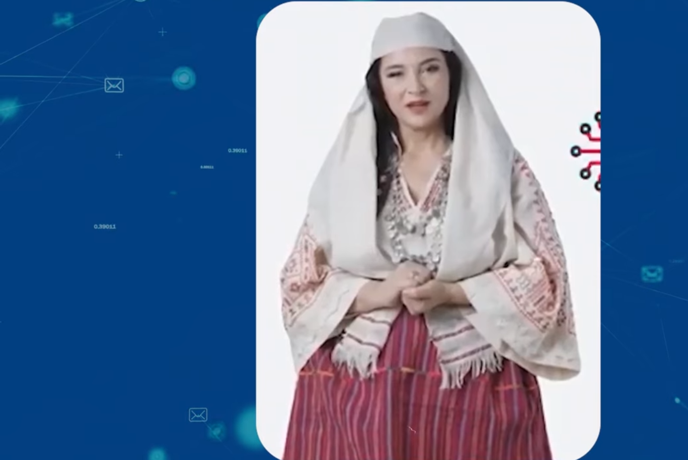 Diella je predstavljena kao žena u tradicionlanoj odjeći sa smiješkom na licu / Foto Screenshot